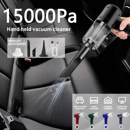 Aspirateur de voiture portatif, sans fil, 15000PA, double usage soufflage et aspiration, plusieurs buses, pour voiture, maison, animaux domestiques, bureau
